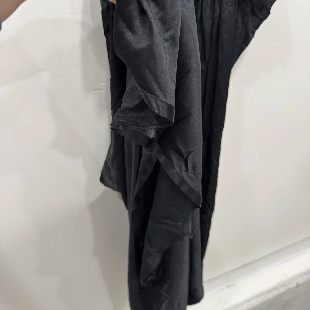 Vintage Handmade Sheer Full Length Nighty Sleep Dress Lingerie XL Black Strappy - Picture 6 of 6